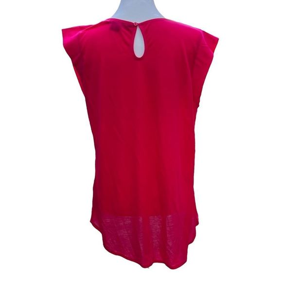 French Connection Fuchsia Silk Sleeveless Blouse Size L - Picture 4 of 7